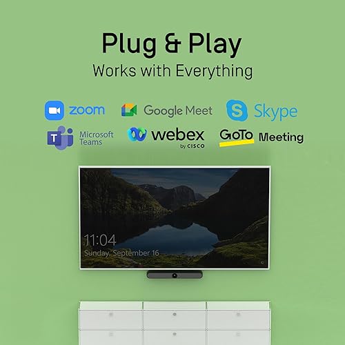 Miniatura 6 de IPEVO VC-B4K UHD 4K Sistema de cámara de videoconferencias y audio, barra de video todo en uno, detección de voz y encuadre automático, 6 altavoces