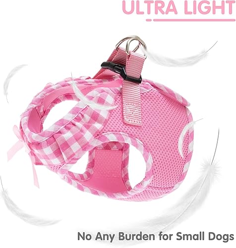 Miniatura 2 de PUPTECK Arnés de malla suave con volantes acolchados para perros y gatos, arneses para mascotas pequeñas