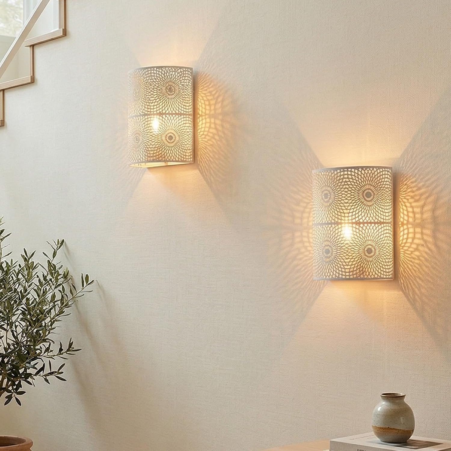 JHY DESIGN 8''H Battery Powered Lamp Vintage Wall Mount Lamp Metal Wall Sconce Lighting with LED Edison Style Bulb and 6-Hours Timer Wall Decor for Bedroom Living Room Hallway