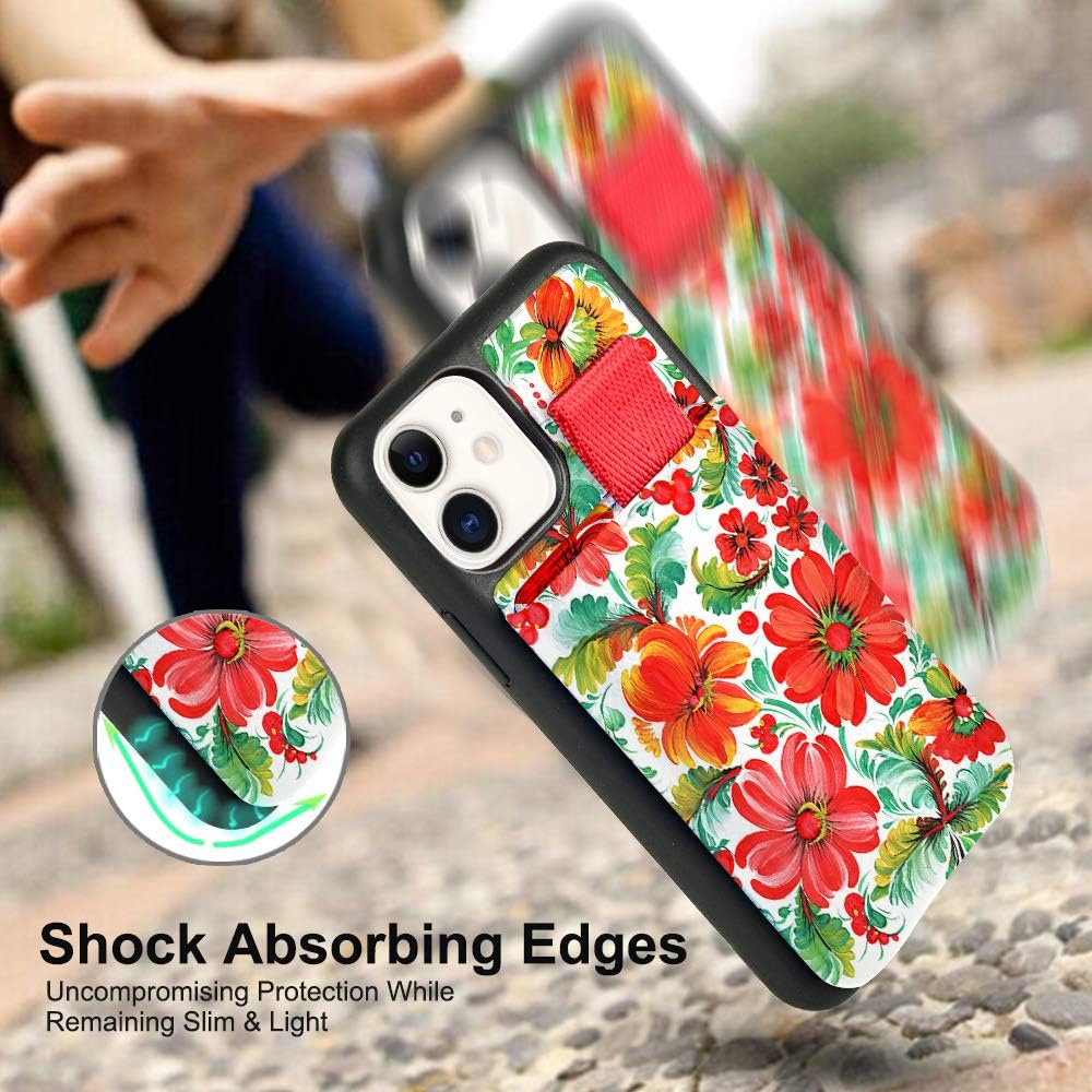 LAMEEKU iPhone 11 Wallet Case, iPhone 11 Card Holder Case with Credit Card Slot Holder Money Pocket Leather Case Protective Phone Case with TPU Bumper Cover for Apple iPhone 11 6.1" (2019)-Floral