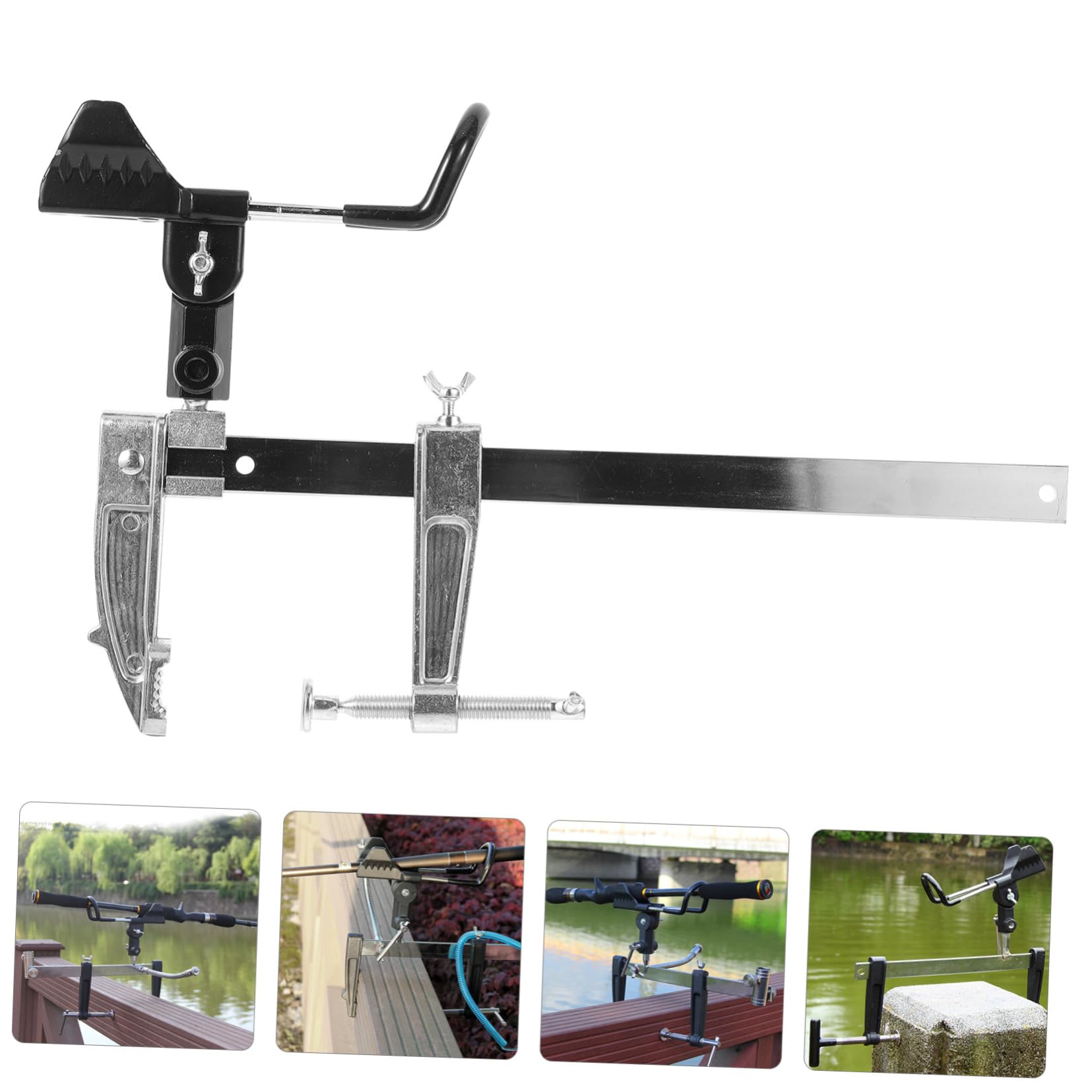 UKCOCO Support Multifonction à Pêche en Métal Portable Angle Réglable pour Canne à Pêche