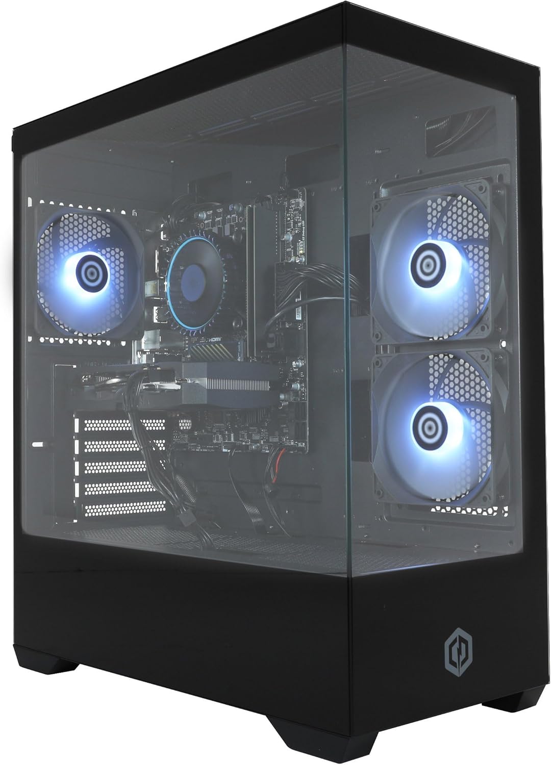Product image of CYBERPOWERPC Wyvern Gaming PC - Intel Core i5-12400F, Nvidia RTX 5060 8GB, 16GB RAM, 1TB NVMe SSD, 650W 80+ PSU, Wi-Fi, Windows 11, Prism Panoramic RGB Black