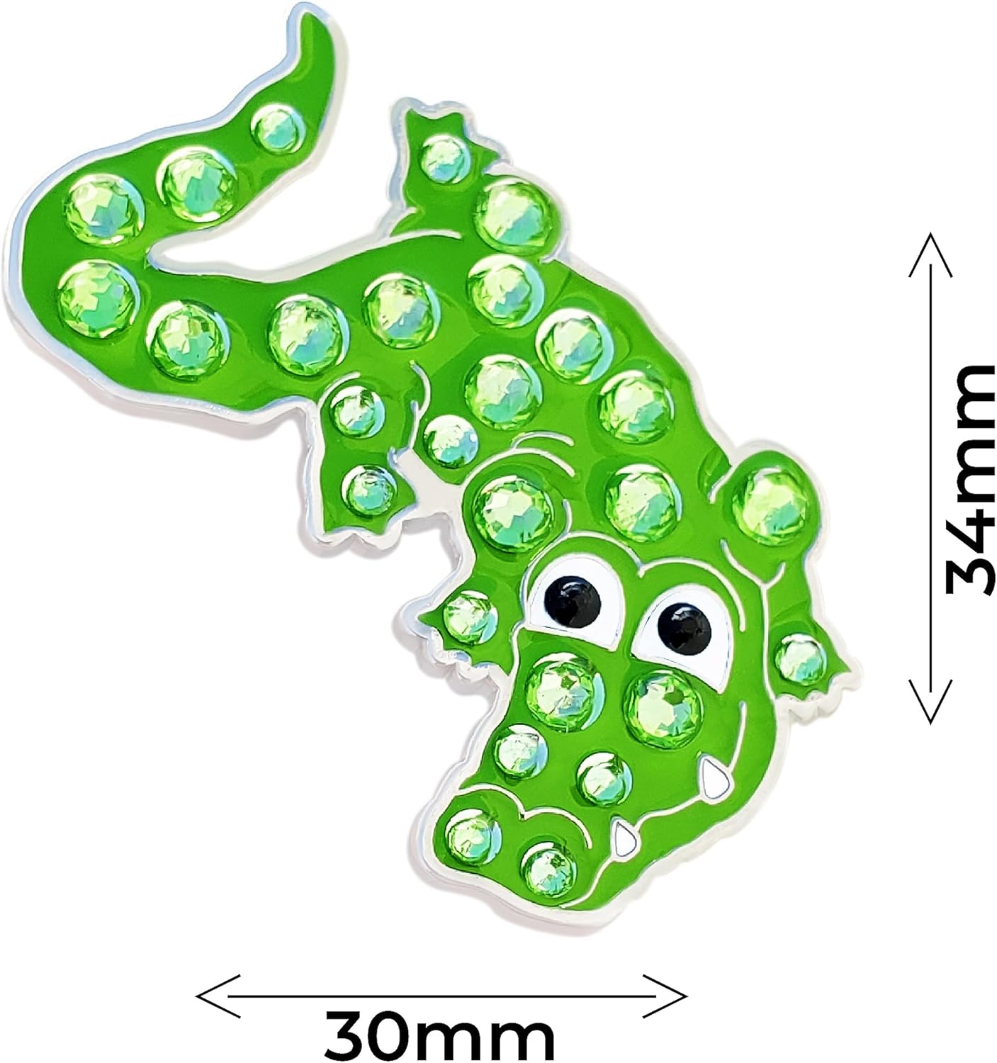 NAVIKA Sparkling Alligator Golf Ball Marker with Austrian Crystals - Green Reptile Theme - Hat Clip Gift for Golfers