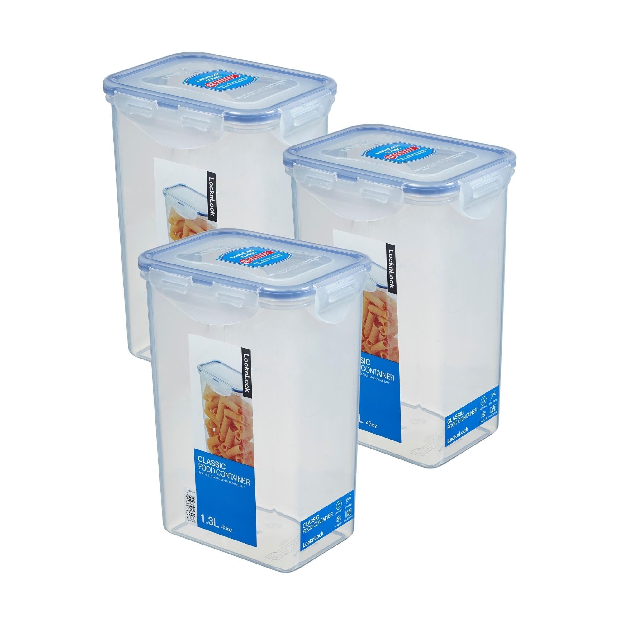Locknlock Transparent Hpl809 Storage Containers 1.3 Litres – Dimensions (L X W X H): 135 X 102 X 185 Mm – Suitable For Freezing And Microwave – Lock And Lock Containers Food Box Meal Prep Boxes Pack Of 4 - Image 3