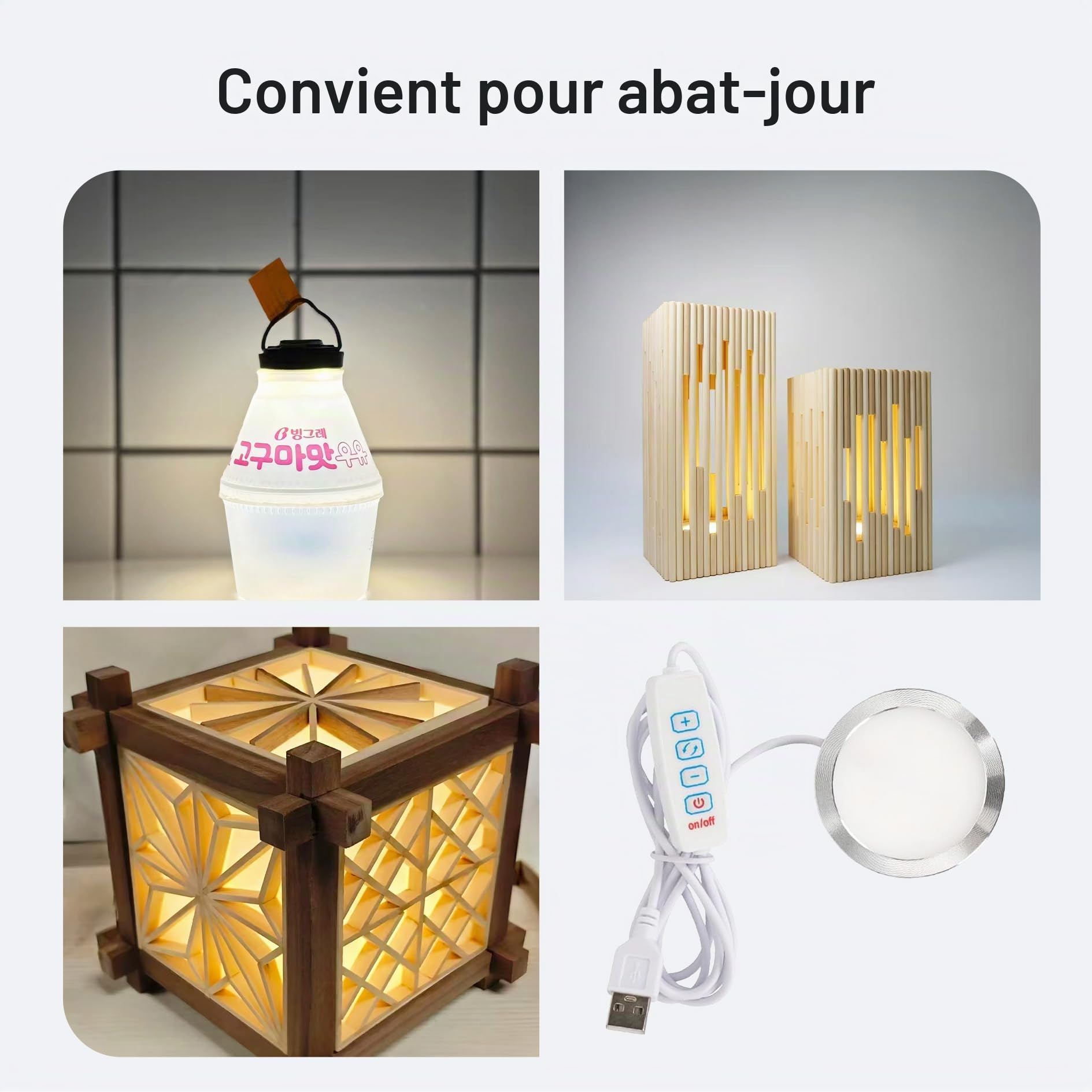 Kit d’ampoules LED 001 pour Bambu Lab Makerworld – 3 couleurs avec lumière chaude 3000 K, alimentation USB 5V, kit complet pour impression 3D, 2 pièces + chargeur inclus (3)