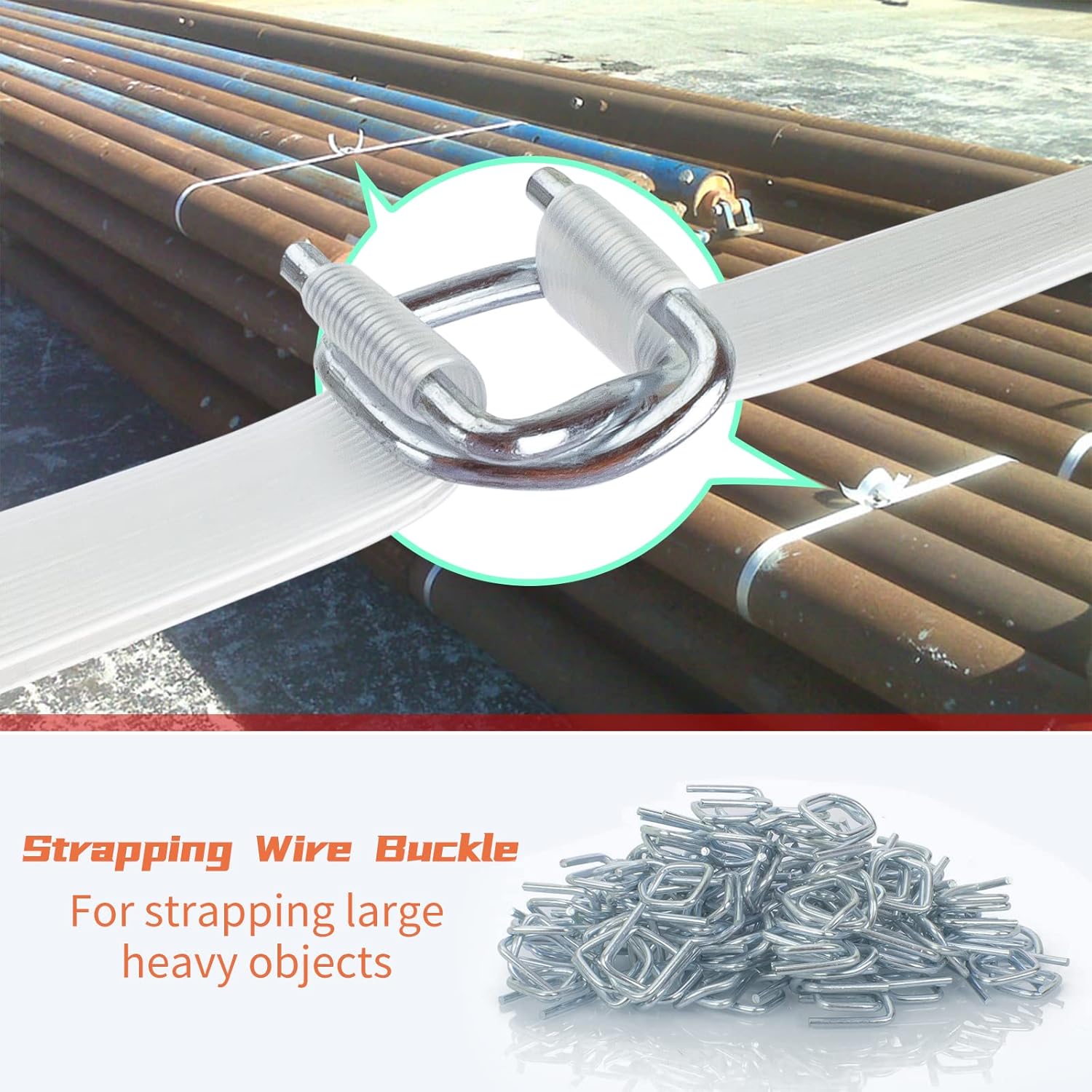 Heavy Duty Reusable Buckles with Anti-Slip Coating Sturdy Metal Wire and High Holding Power 100pcs /200pcs Metal Buckles for Plastic Strapping 3/4inch Strap Width Woven Cord Strapping (200) - Image 5