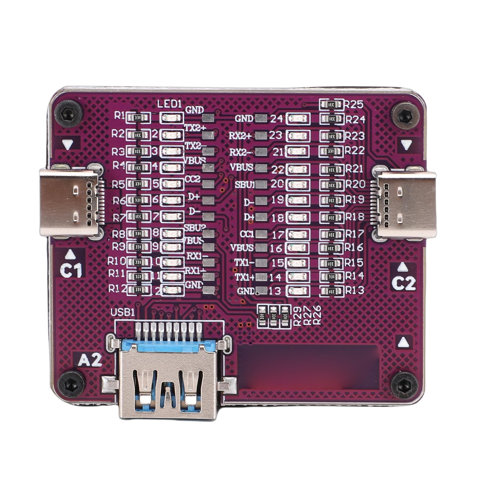 USB Cable Tester, Dual Ended with 2 Type C and 1 USB Port, 24 LED Indicators for Comprehensive Compatibility Checks and Fast Cable Diagnostics-image-45