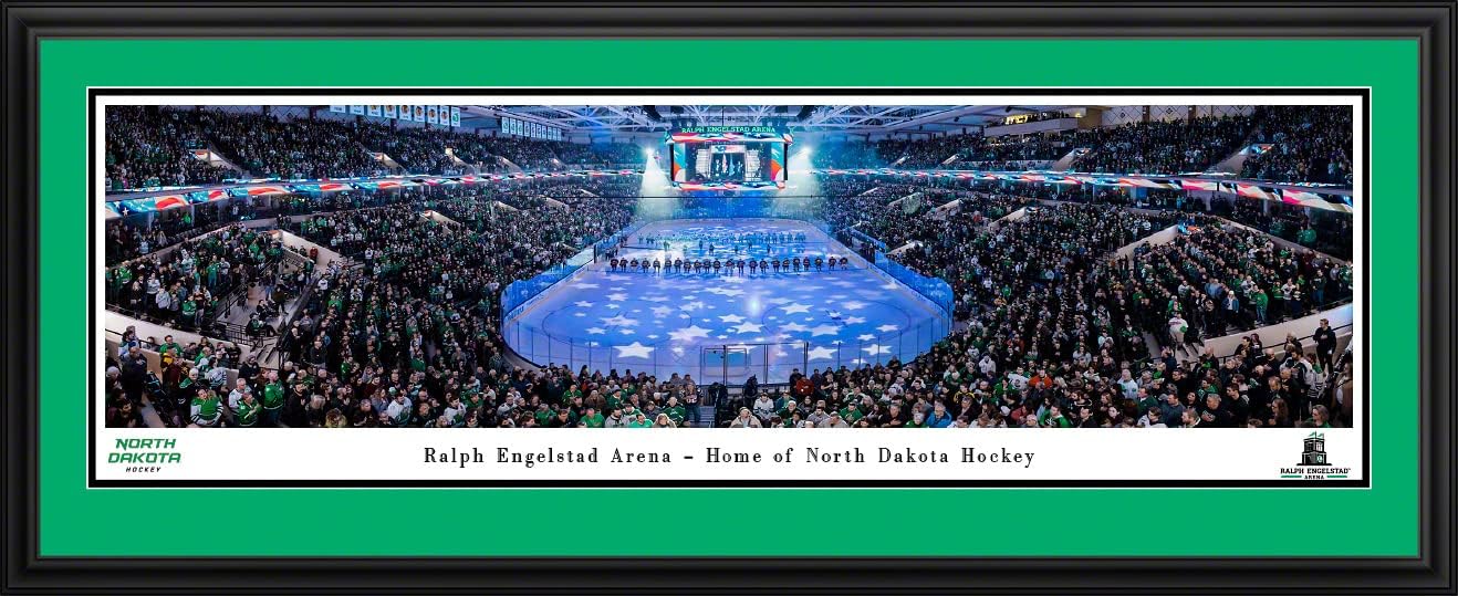 North Dakota Hockey, Anthem - Double Mat, Deluxe Framed Print by Blakeway Panoramas