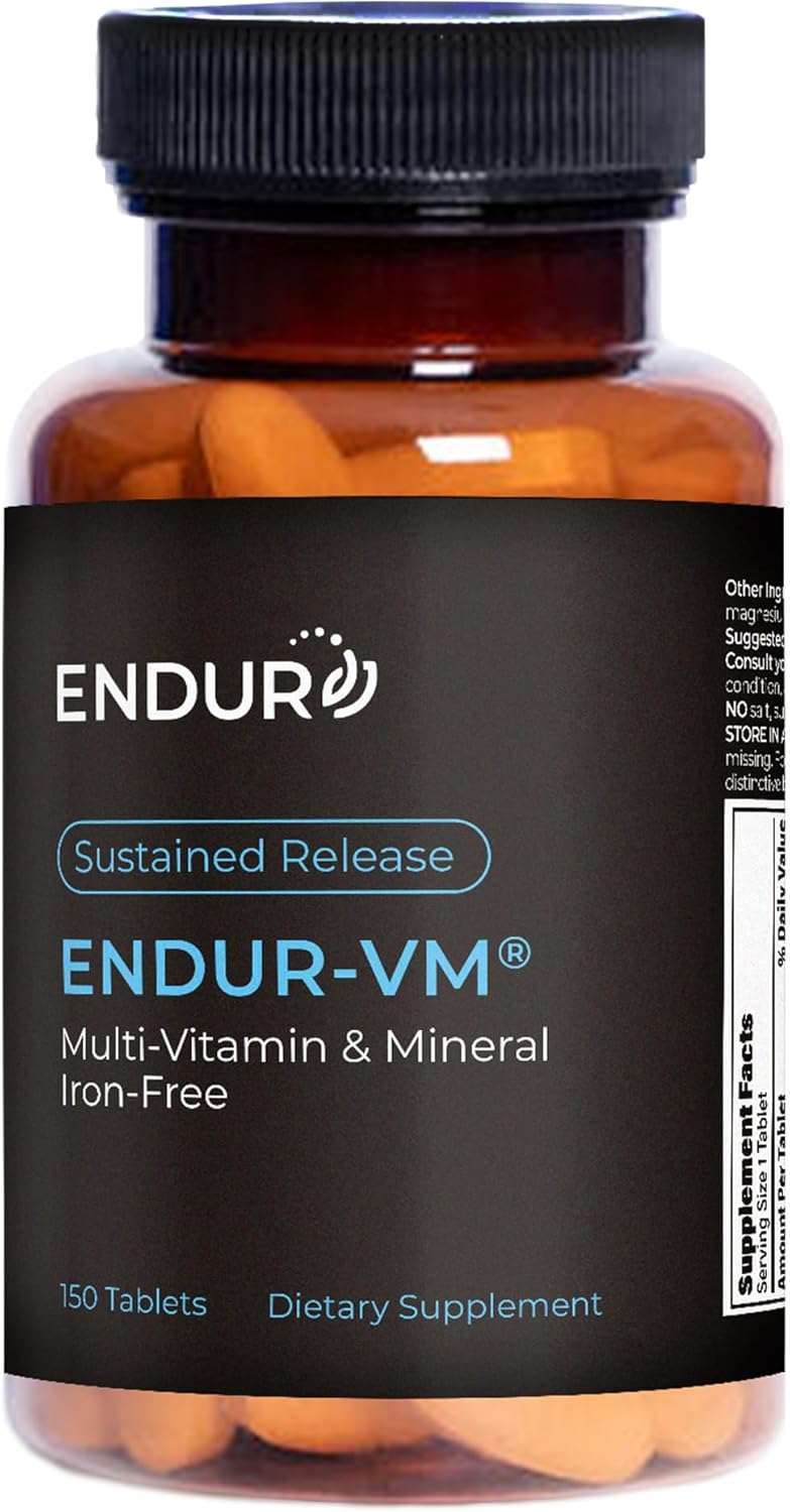 ENDUR-VM - Multivitamin Vitamin A, C, D, E, B12 & Zinc (Without Iron) SR (Sustained Release) 22 Essential Nutrients to Support Overall Wellness for Men & Postmenopausal Women - 150 Tablets