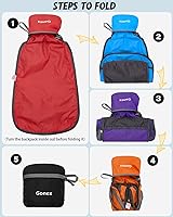Vista 2 de Gonex Mochila Ultraligera Plegable de 20L, Práctica, Plegable para Camping, Viajes al Aire Libre, Ciclismo, Mochila Escolar