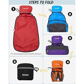 Gonex Ultra Lightweight Packable Backpack Daypack Handy Foldable Camping Outdoor Travel Cycling Backpacking(Grey Blue)