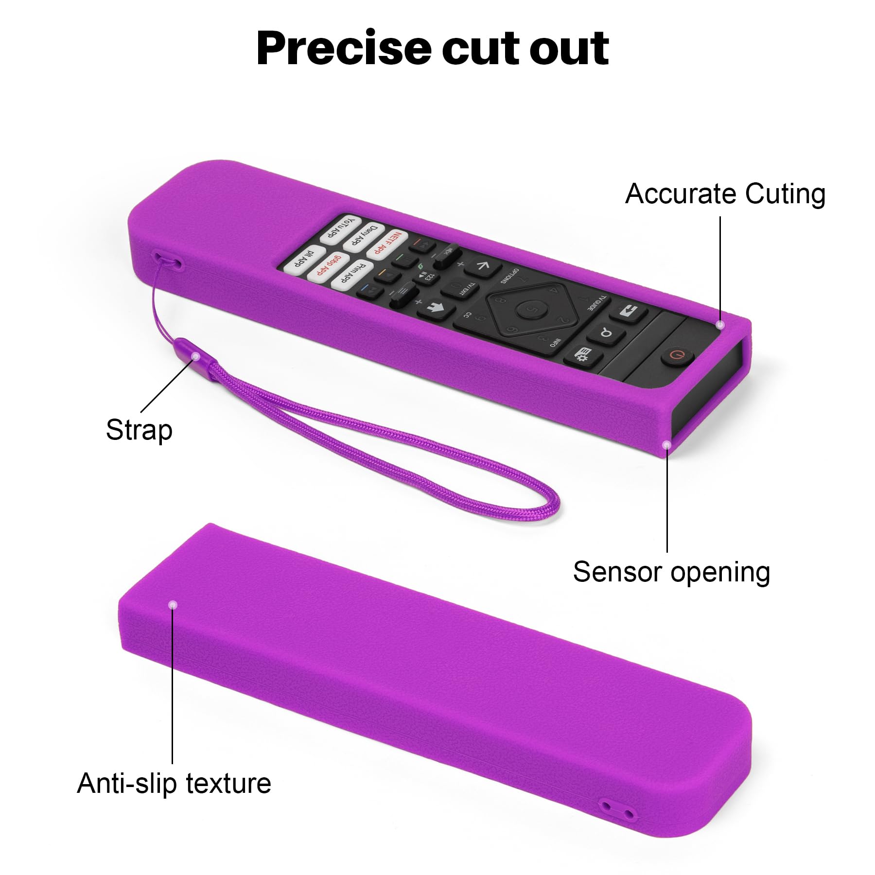 Coque Silicone Pour Télécommande Philips SRC-3215/3216 | Anti-Choc, Anti-Salissure | Avec Cordon