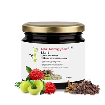 Ayumcure Nari Aarogyam Malt 200g | White Discharge (Leukorrhea) & PCOS Relief | Balances Hormones, Regulates Periods, Eases Cramps | Boosts Women’s Energy & Vitality | 100% Ayurvedic