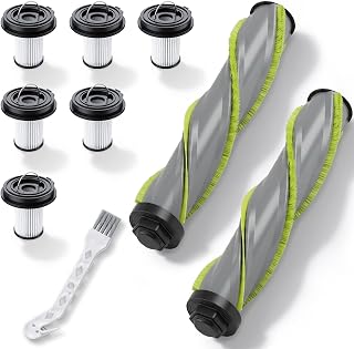 9PCS Vacuum Filter & Roller Brush Kit Compatible with Bissell CleanView XR | 6 thickened filters, 2 anti-tangle brushes, 1 cleaning tool, washable,fits XR 200W, XR Pet 300W, 3789, 3797