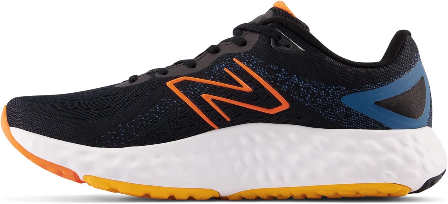 New Balance Men's Fresh Foam EVOZ V2 Running Shoe, Black/Blaze Orange/Dark Moonstone, 10