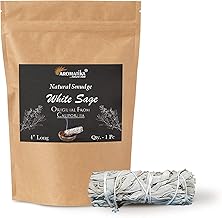 Aromatika Premium California White Sage Smudge, 4" Long Smudge Stick for Smudging Rituals, Energy Clearing - Pack of 1 (Approx 30 to 35g Each)