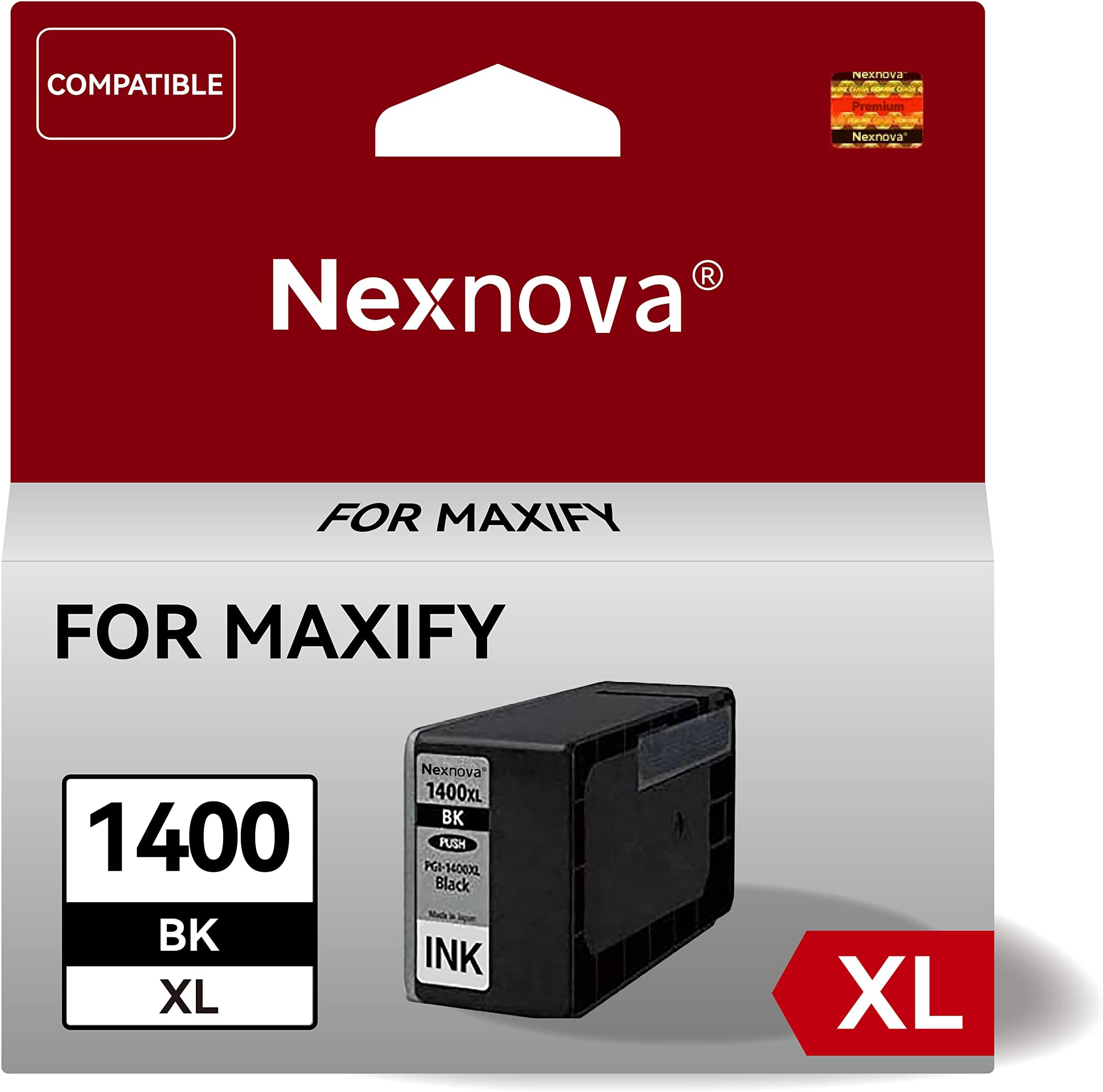 NexNova® ink cartridge PGI-1400XL for Canon High Yield (1-Pack Black) PGI 1400 XL for MAXIFY MB2140 MB2340 MB2740 MB2040