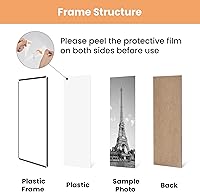 Vista 6 de upsimples 24x36 Poster Frame Black 3 Pack, Scratch-Proof Picture Frames 24 x 36 for Photo Gallery - Slide-In Strips, Horizontal or Vertical Wall