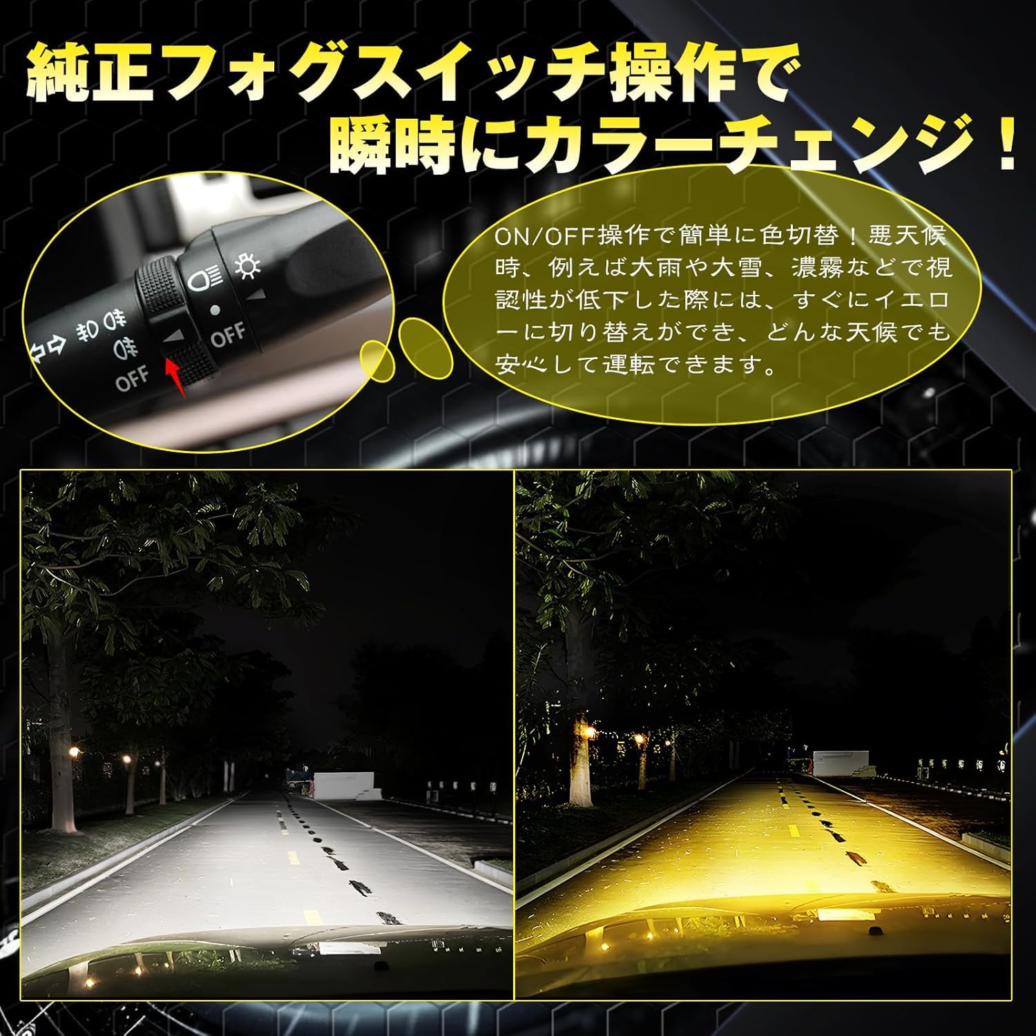 Amazon | 【2025年超爆光16000LM】Perrace h8 led フォグ 2色切り替え 