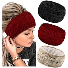 Winter Headbands for Women Ear Warmers, Cold Weather Accessories with Fleece Lining, Women's Christmas Gifts