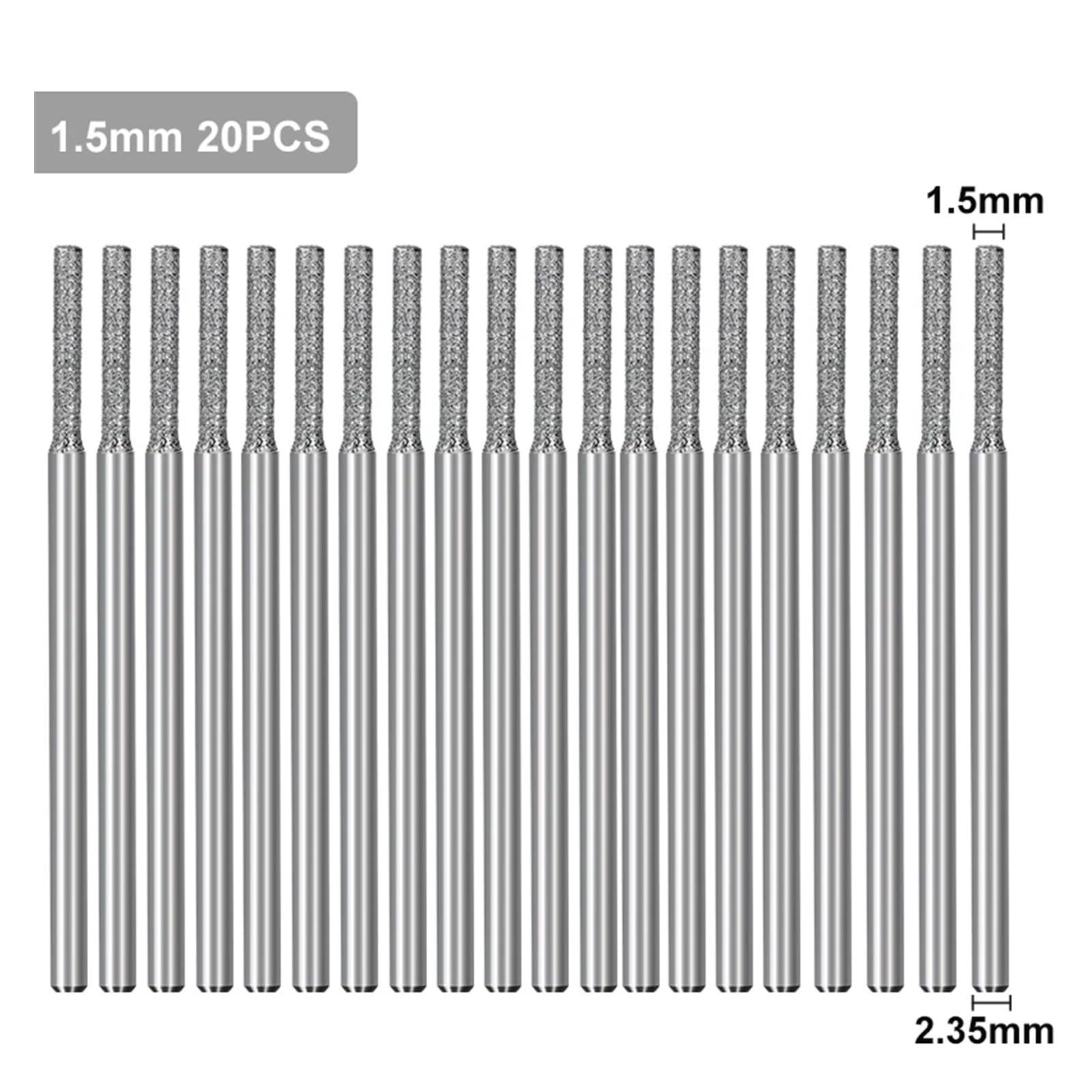 2,35mm Schaft Diamant Schleifen Nadel Gravur Carving Polieren Dreh Werkzeug Set for Hartmetall Grate Werkzeuge Hand Werkzeuge(20pcs 2.0)