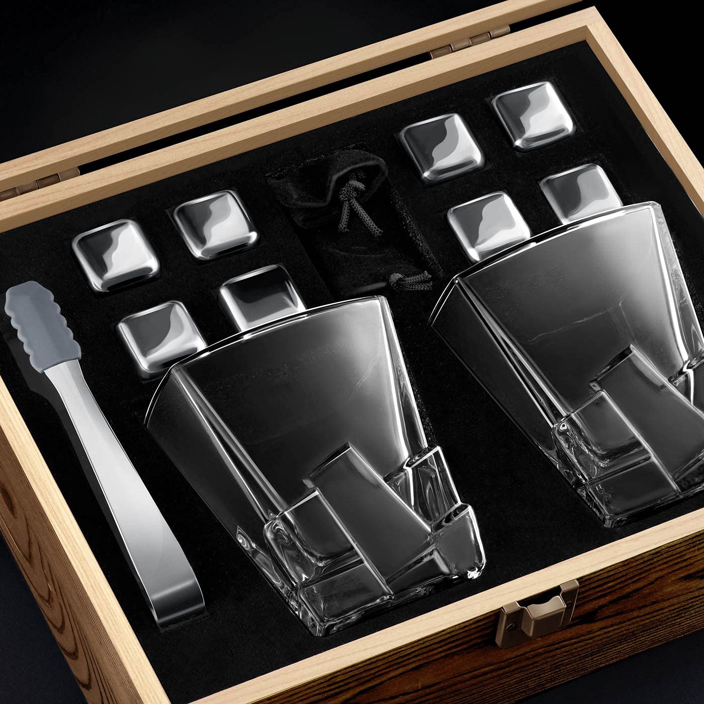 Maverton Ensemble de Pierres à Whisky & 2 Verres gravés pour Couple
