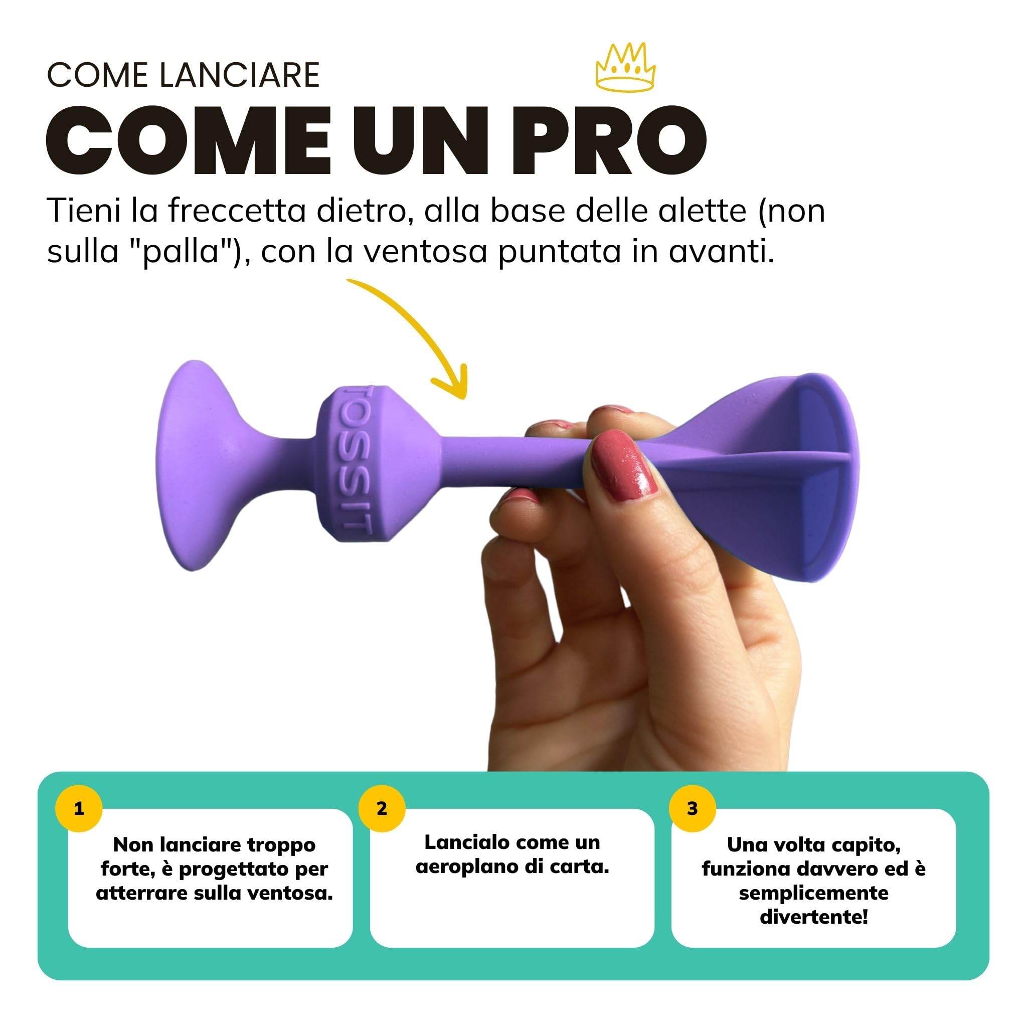 TOSSIT Gioco di Lancio Divertente con Ventosa, Interni Esterni, Si Attacca a Muri, Finestre, Pavimenti, Alternativa Freccette, Bocce, Pétanque, Famiglia, Amici, 8 Colori, Party Pack