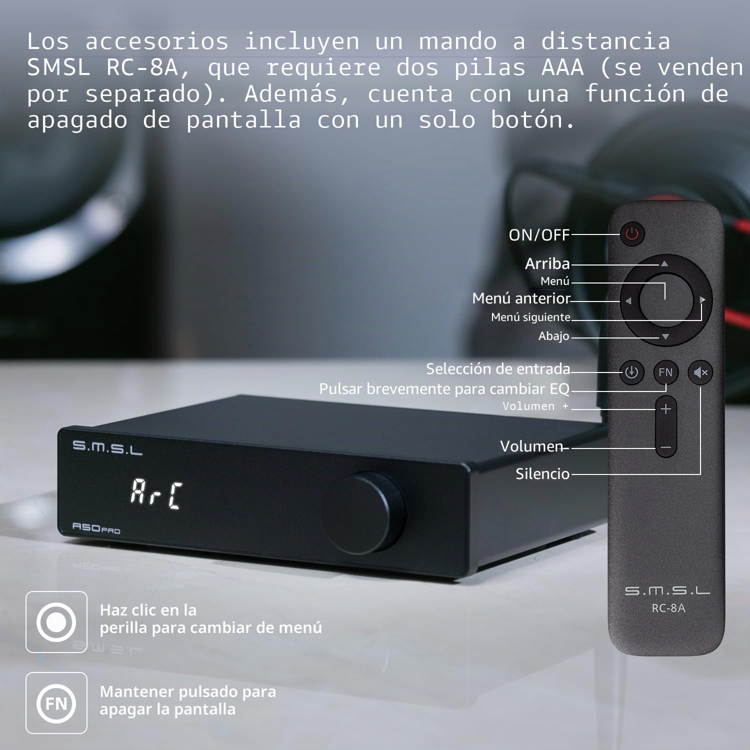 S.M.S.L Amplificador A50Pro, LPF y HPF, amplificador de audio de 2.1 canales, potencia de salida de graves de 100 W, amplificador de audio estéreo Bluetooth 5.0 de alta fidelidad, soporta HDMI (ARC