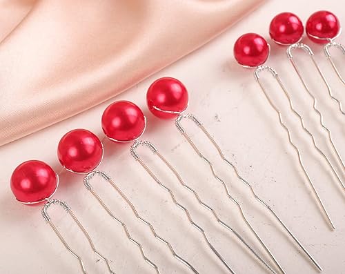 Miniatura 5 de Xerling 20 horquillas para el pelo de perlas, accesorios para el cabello de novia, boda, accesorios para el cabello rojo para niñas, tocado bohemio