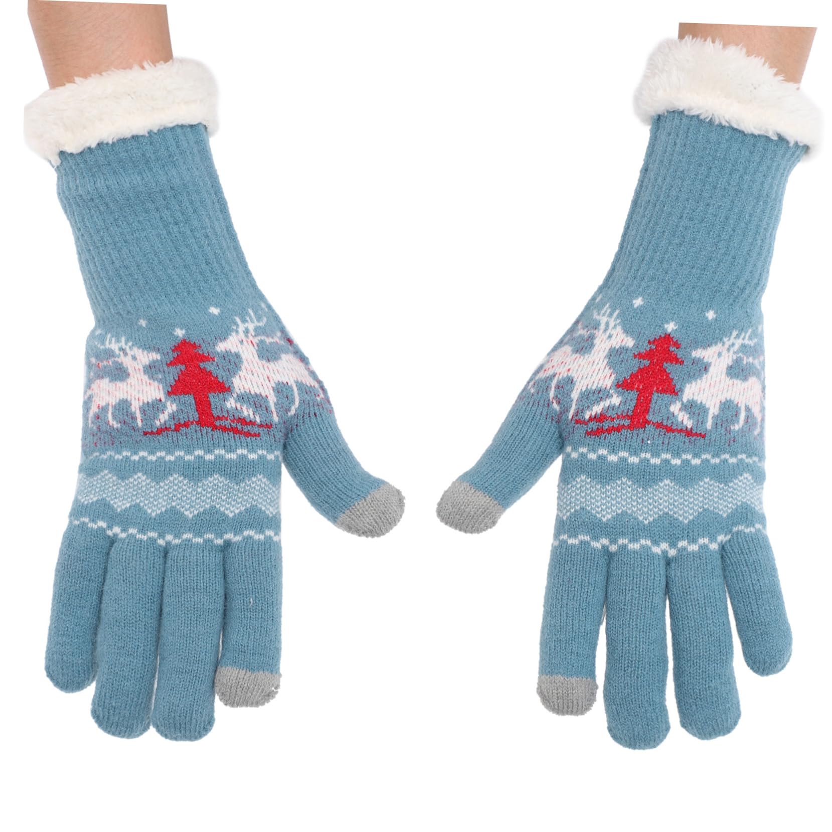 LIFKOME Gorro De Punto Navideño Cálido Gorro De Punto Grueso Trajes De Esquí Para Mujeres Gorras De Punto De Vacaciones Mitones De Punto De Navidad Guantes De Punto Acrílico Rojo