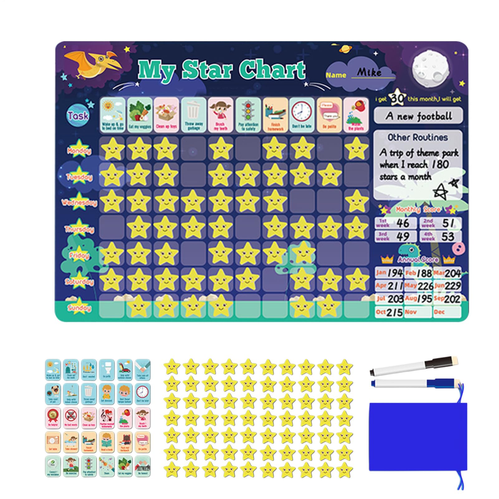 Genérico Refrigerator Magnetic Chore Chart, Colorful Reward Board, Fun Responsibility Tracker, Engaging Behavior System, for Kids Motivation, Home, School, and Daily Task Management