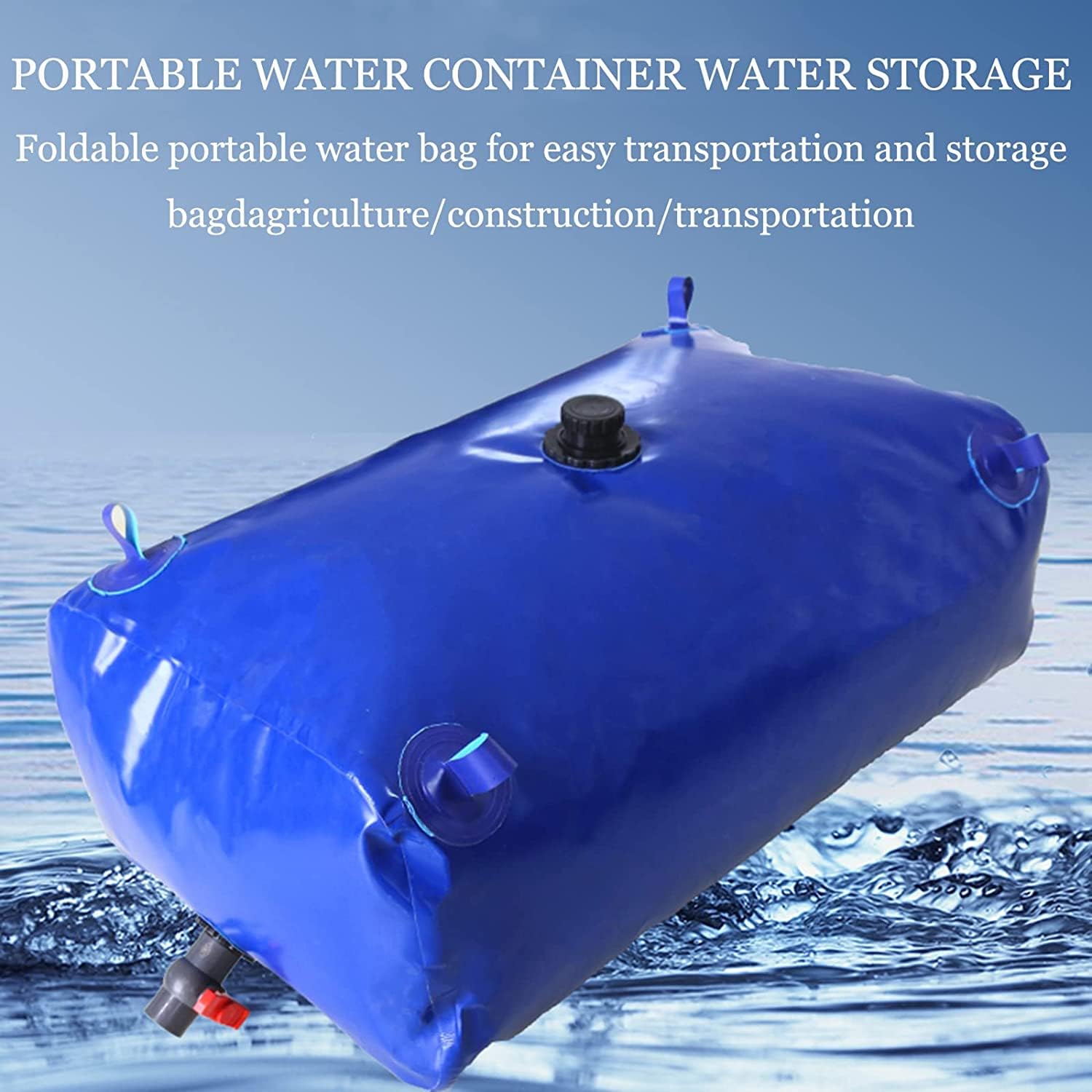 Vejiga de Almacenamiento de Agua Bolsa de Almacenamiento de Agua Tanque de vejiga de Agua Plegable, Contenedor de Agua de plástico Flexible portátil Cubo de Gran Capacidad, Barril colector de Agua de