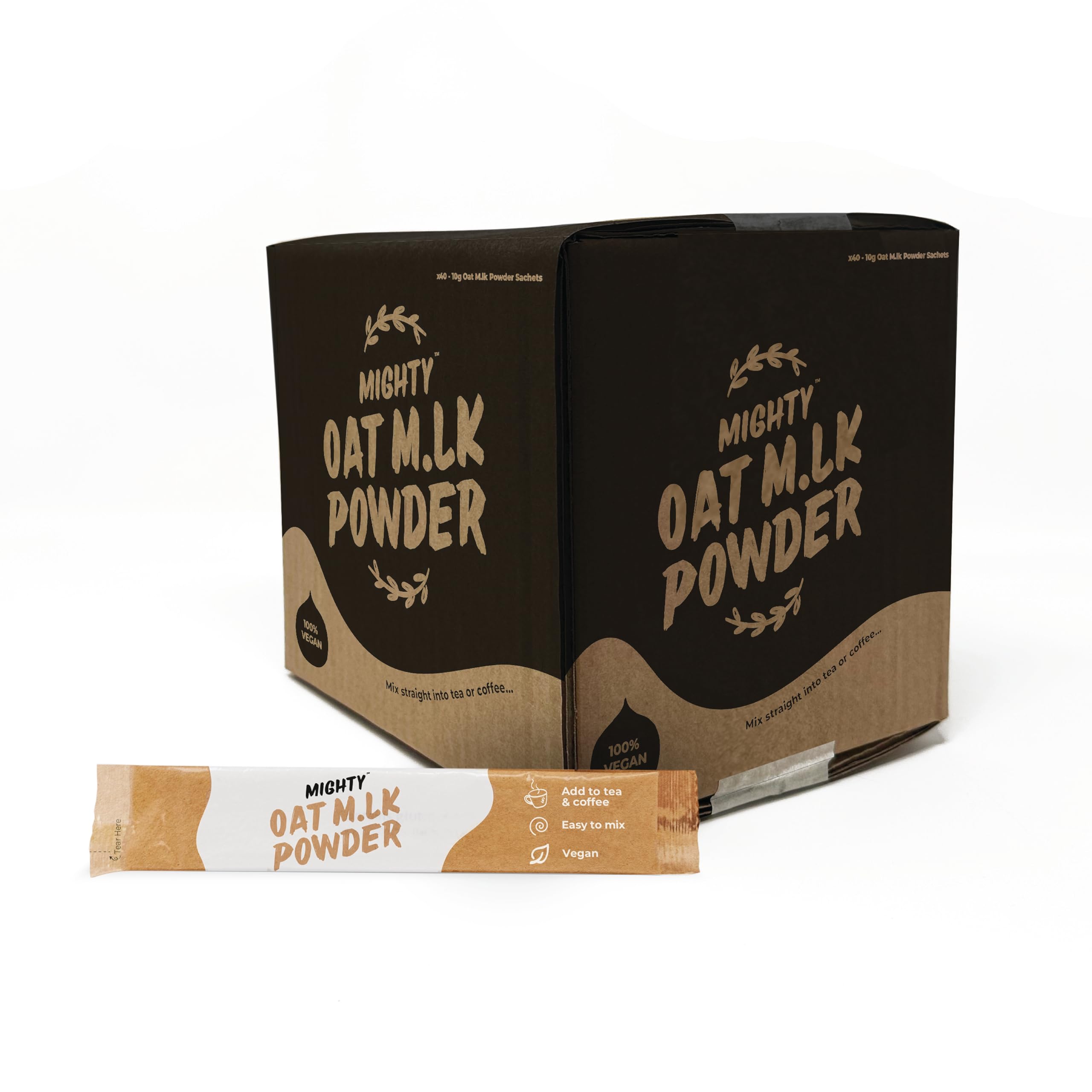 Oat M.LK Powder Sachets (60 X 10G), Single Serve, Vegan Coffee Creamer, Dairy Free, Lactose Free, Ideal for Tea, Coffee, Travel, Camping, Plant-Based Milk Alternative