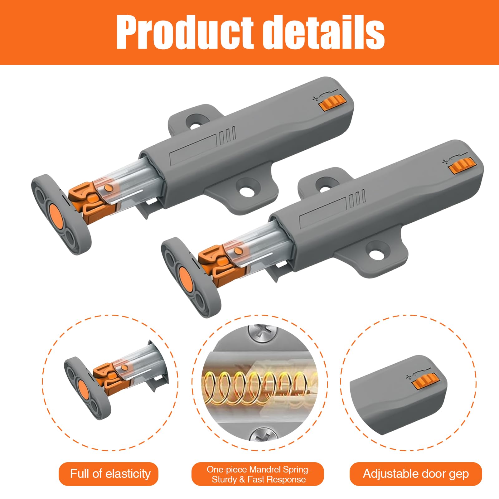 6 Stück Schranktüröffner Push to Open, Drucköffner Schrank Heavy Duty Push Open Türöffner 30N Schranktür Drucktüröffner für Groß Schränke Küche Freigabe Schnapper