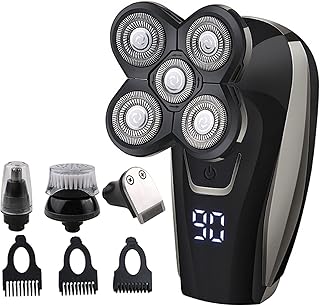 Conjunto de barbeador elétrico de cabeça de barbeador para lavagem de corpo inteiro masculino multifuncional LCD masculino,Lavagem de corpo inteiro,Barbeador elétrico,Multifuncional,Display digital LCD Digital gun color suit