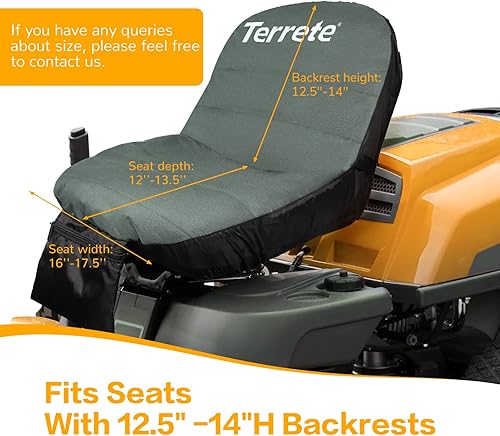 Miniatura 2 de Funda de asiento de tractor, Oxford 600D con funda extra impermeable para asientos de 12.5 a 14 pulgadas de alto, funda de asiento universal para