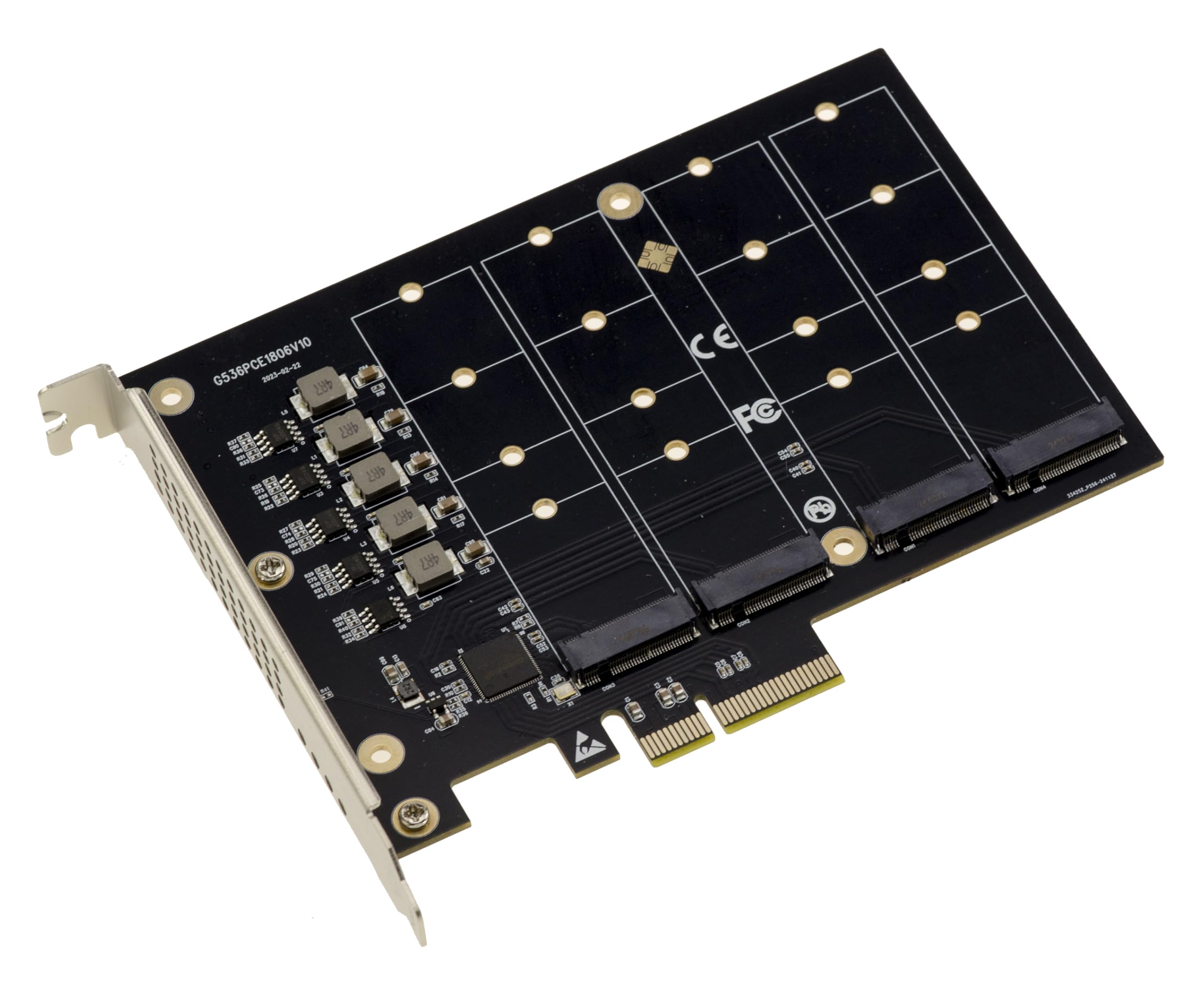KALEA-INFORMATIQUE Karta kontrolera M2 PCIe 3.0 x4 dla 4 dysków M.2 NVMe M Key SSD Działa bez trybu rozwidlenia