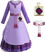 Vista 1 de JOURPEO Disfraz morado para niñas, vestido de fiesta de cosplay de Halloween con accesorios