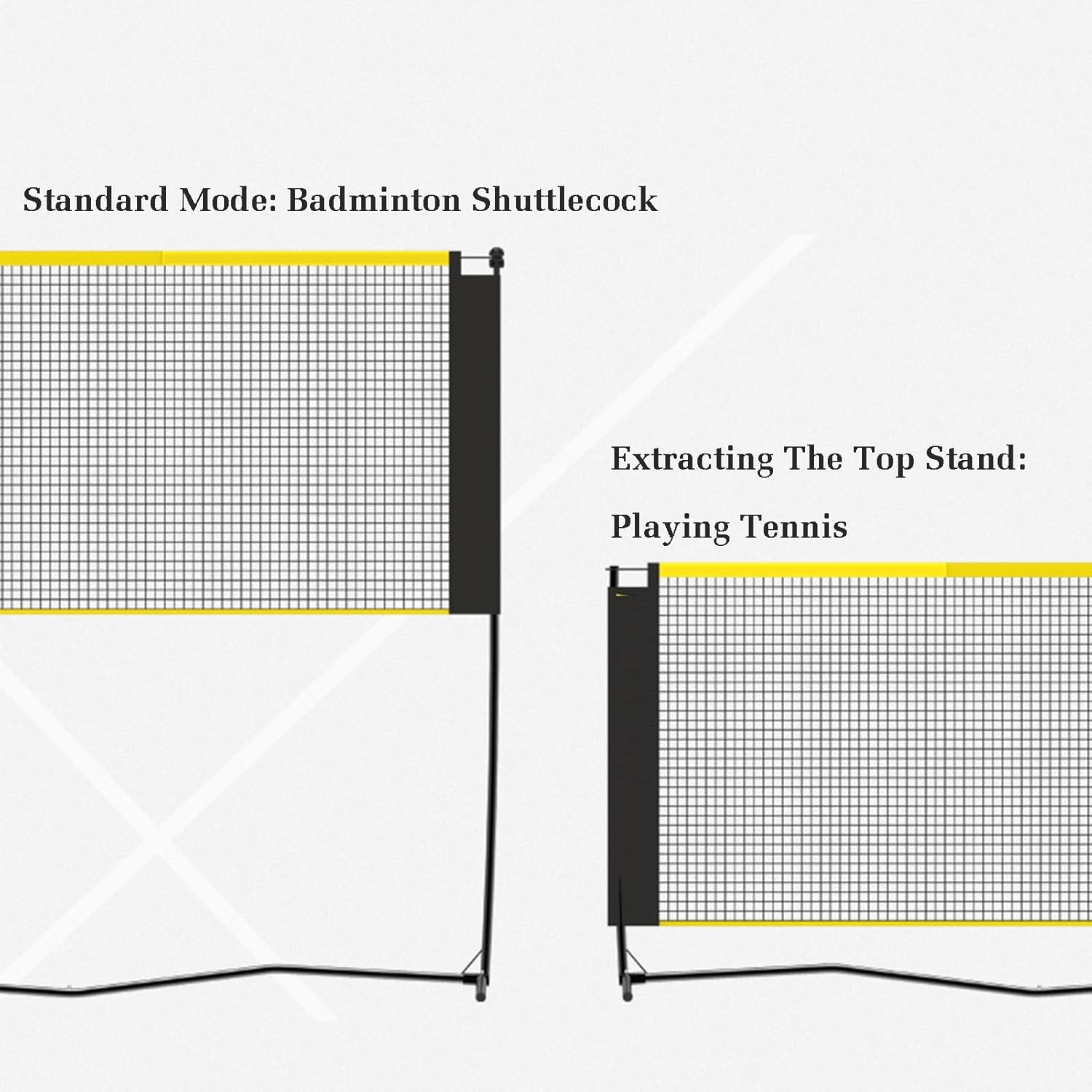 Freestanding Badminton Posts,Foldable Badminton Net Stand,Indoor Outdoor Volleyball Poles with Net and Backpack,Athletic Training Equipment for Ballpark Beach Drive