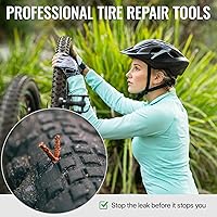 Vista 5 de BWSHLF Kit de reparación de neumáticos de bicicleta sin cámara para bicicletas de montaña y bicicletas de carretera, kit de tapones de neumáticos