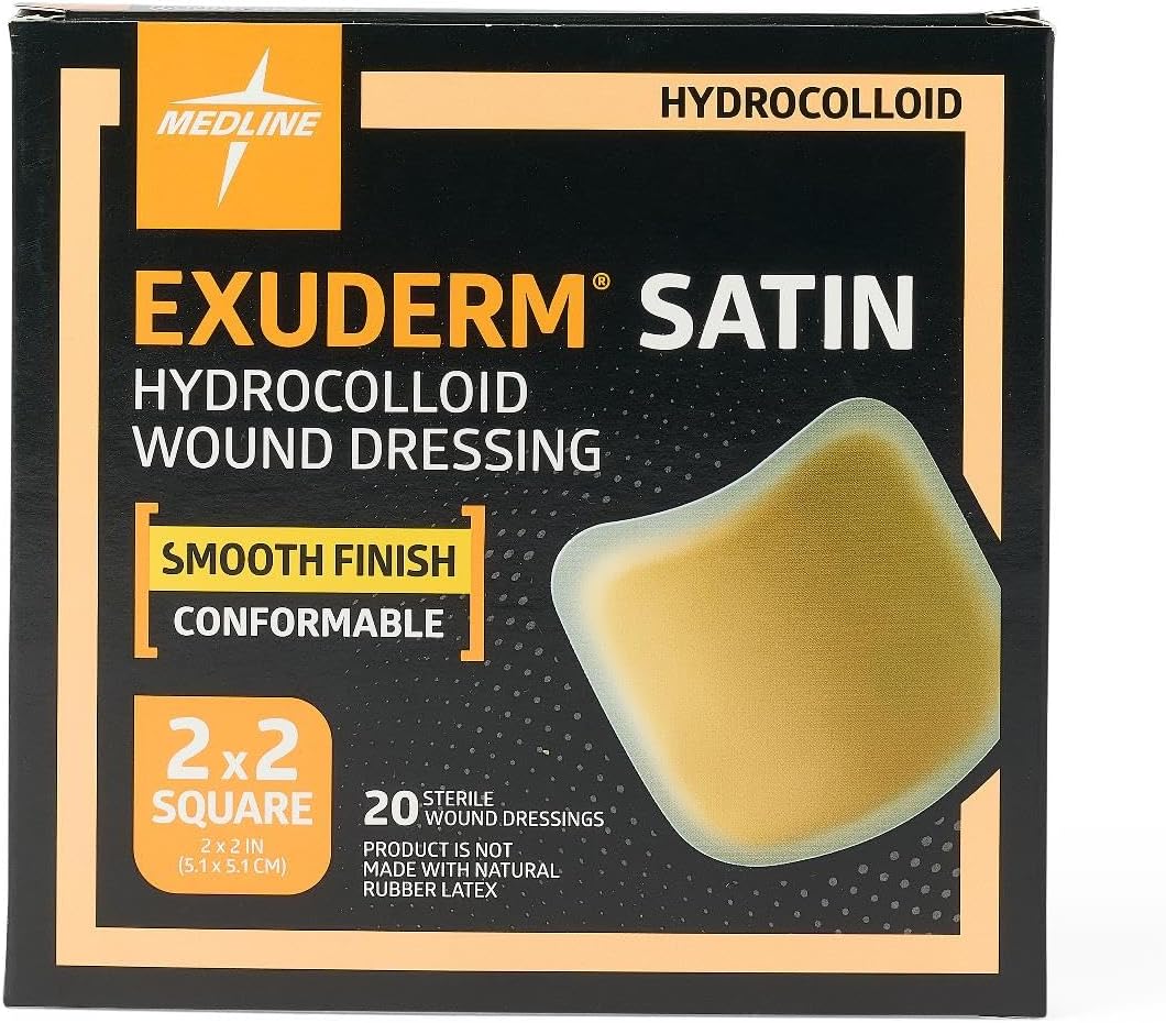 Exuderm Satin Hydrocolloid Wound Dressing, 2" x 2" (Pack of 20)