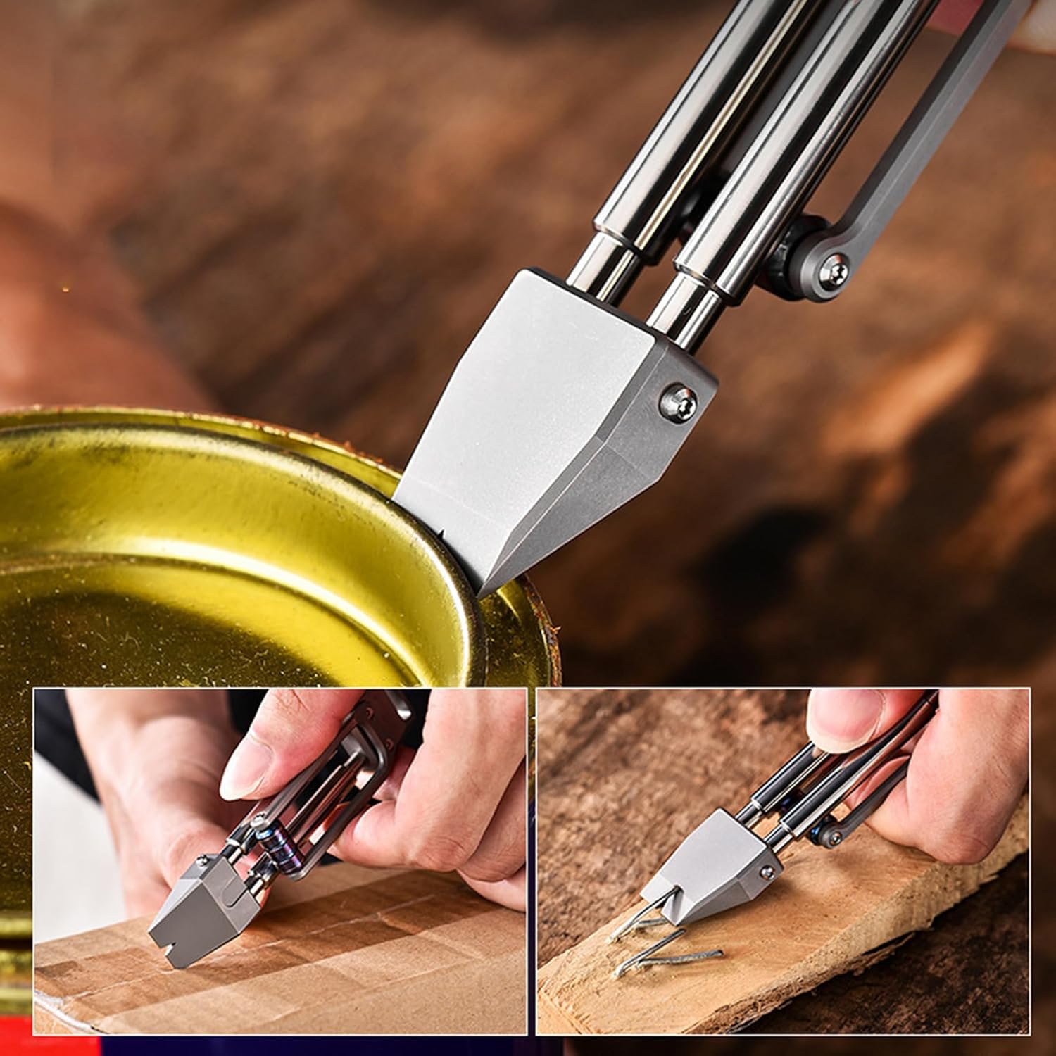 Titanium Pry Bar with Unzip Pulley & Back Clip, Multi Tool Portable 3-in-1 Pocket Tool (Pry Bar, Can Opener, Nail Puller) for Outdoor, Camping, Daily Use (Multicolor)