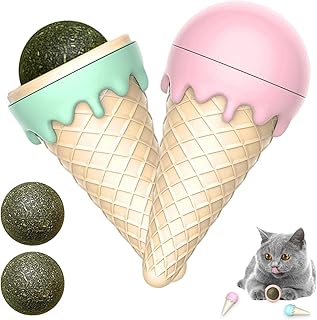 5 Pcs Bola Catnip Catnip | catnip gato giratórias com design sorvete fofo | Brinquedos comestíveis seguros para lamber petiscos gato para limpeza