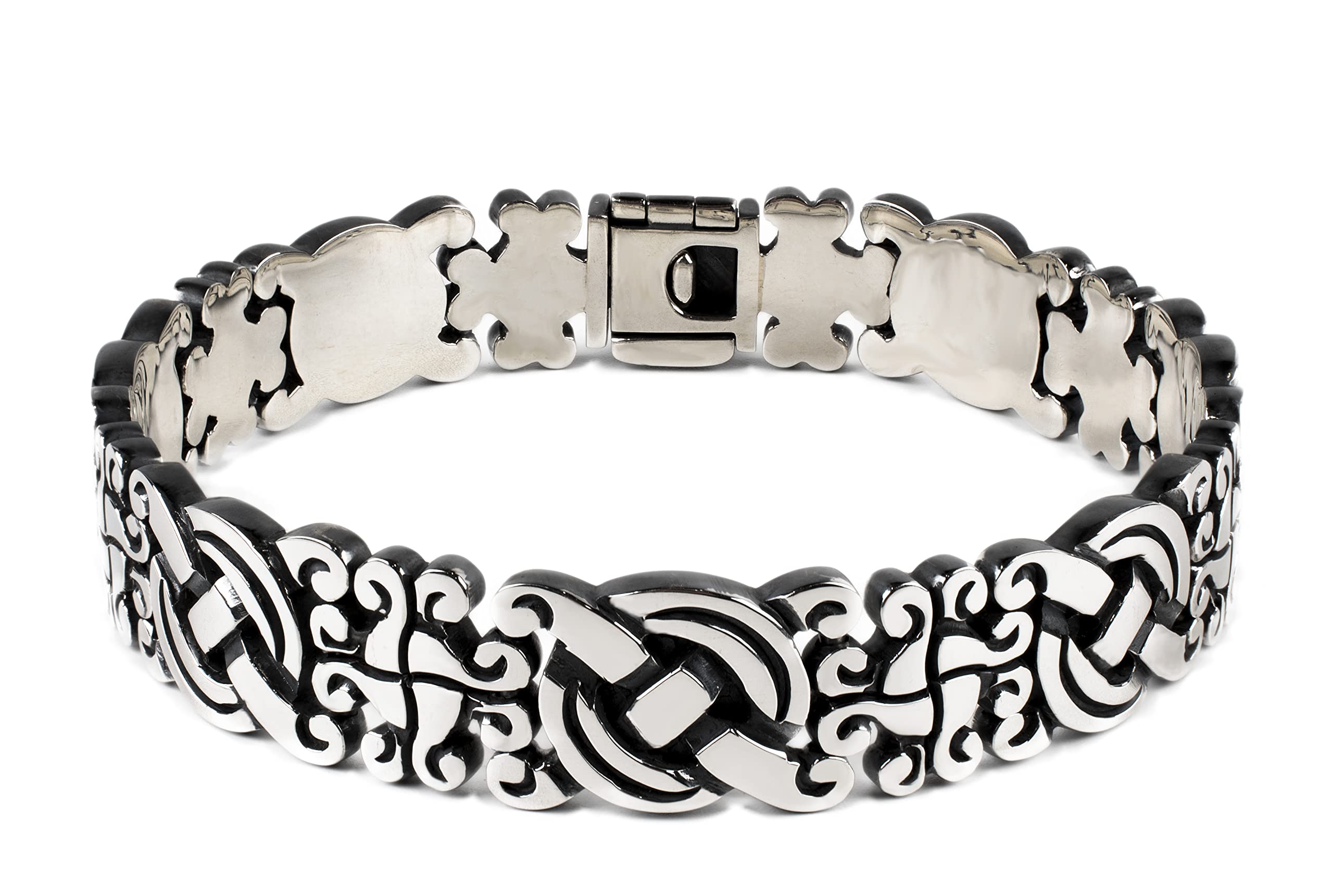 LUXIUMMaya Bracelet: Handcrafted From Solid 925 Sterling Silver With a Blackened and Polished Finish