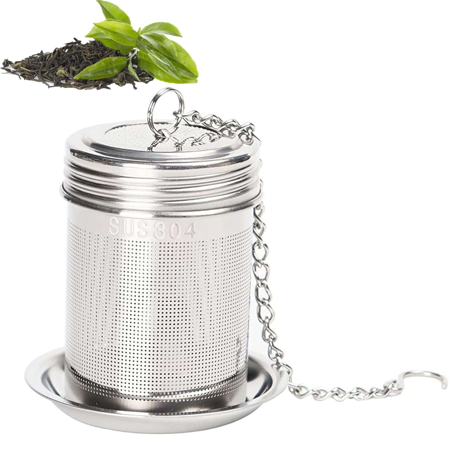 COOLCHIC Teesieb Edelstahl 2er Pack - Mit Feinem Netz Für Losen Tee