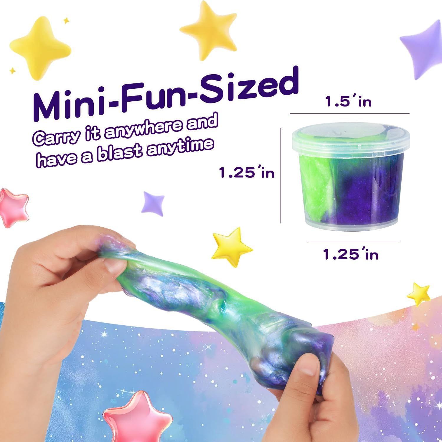48 Packs GalaxySlime, Party Favor for Kids Girls & Boys, Adults, Non Sticky, Stress & Anxiety Relief, Wet, Super Soft Sludge Toy