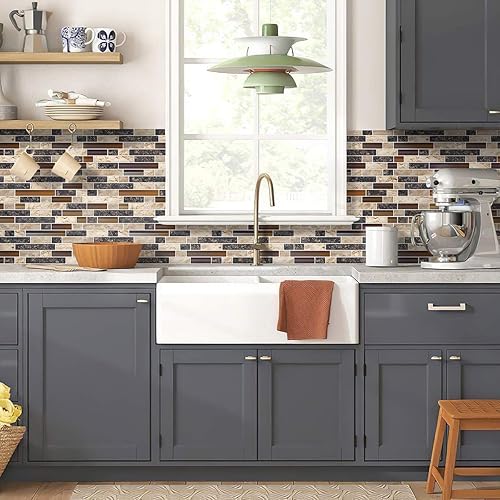 Vista 91 de STICKGOO - Azulejos autoadhesivos para loseta en muro, 12 x 12 pulgadas, azulejos autoadhesivos para loseta en muro de cocina y baño