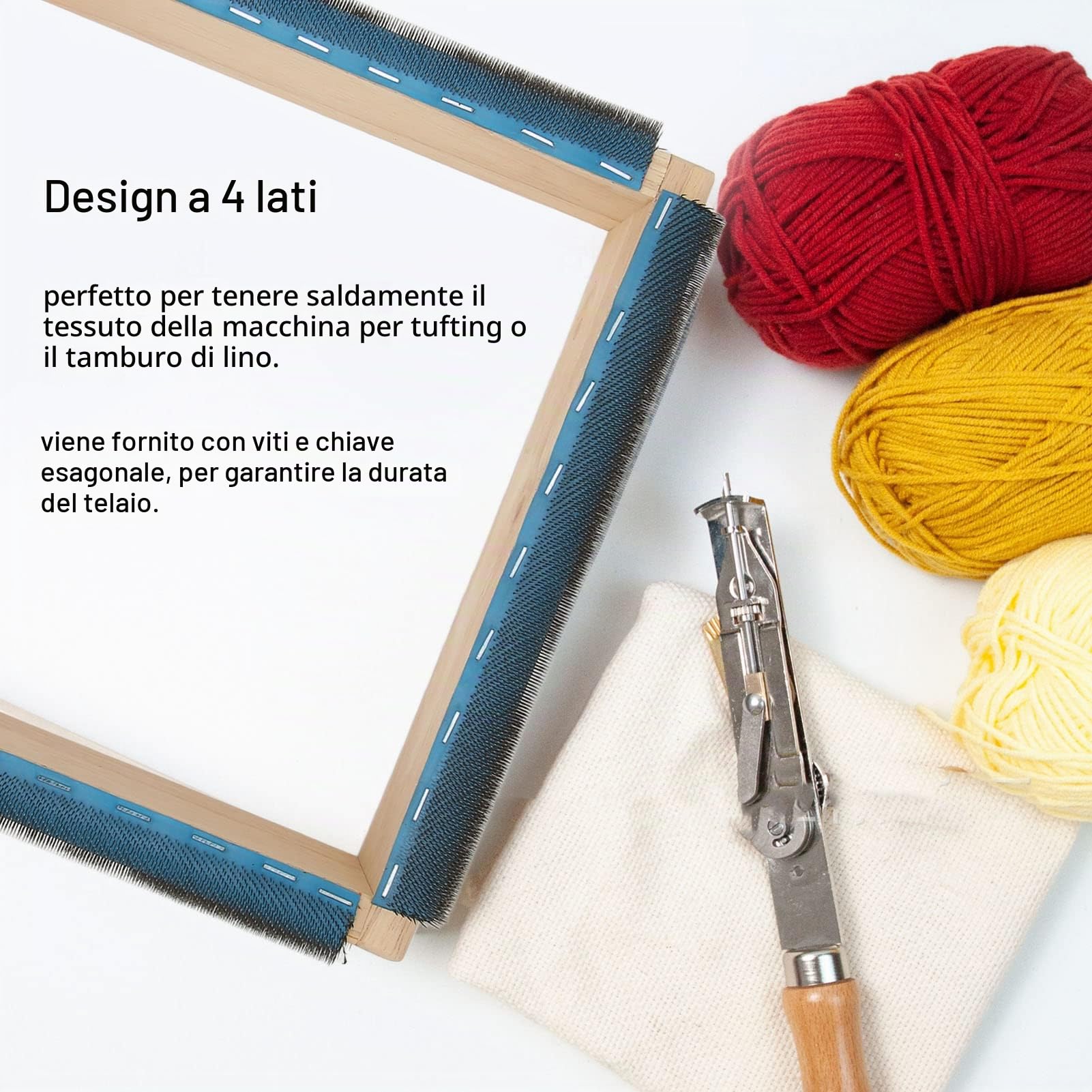 Telaio per Ricamo Telaio Robusto in Legno Massiccio Tappeto di Facile Montaggio Telaio per Aggancio Punch Needle Frame Other Sewing Embroidery Supplies