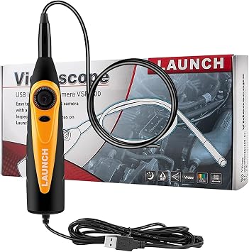 LAUNCH VSP-600 Endoscope 5.5mm Ultra-Thin, Lens HD Wide Application Videoscope Borescope Camera with Light high Definition Multi-Angle Imaging One-Click Snapshot IP67 Waterproof with 2000mm USB Cable