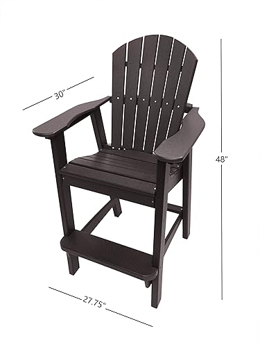 Miniatura 2 de Phat Tommy Juego de sillas de balcón de resina reciclada sillón Adirondack duradero y ecológico y mesa auxiliar extraíble Este mueble de patio es